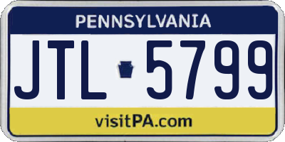 PA license plate JTL5799