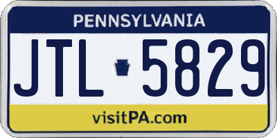 PA license plate JTL5829