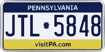 PA license plate JTL5848