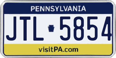PA license plate JTL5854
