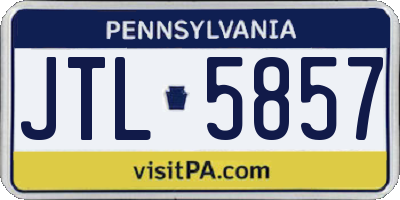 PA license plate JTL5857
