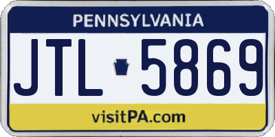 PA license plate JTL5869