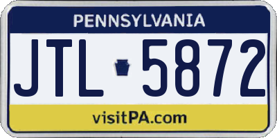 PA license plate JTL5872