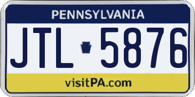 PA license plate JTL5876