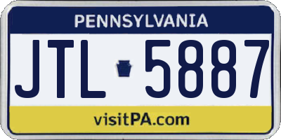 PA license plate JTL5887