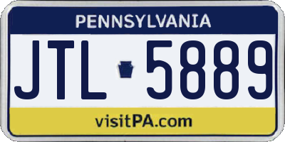 PA license plate JTL5889