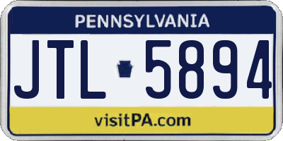 PA license plate JTL5894