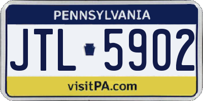 PA license plate JTL5902