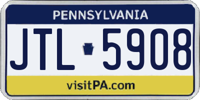 PA license plate JTL5908