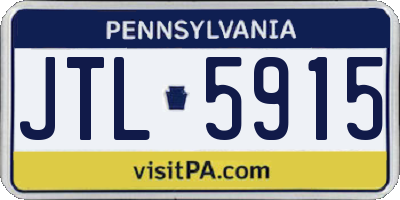PA license plate JTL5915