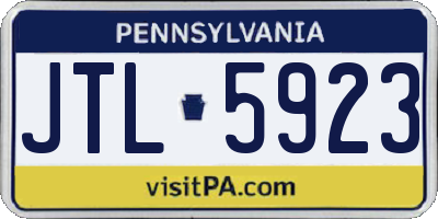 PA license plate JTL5923