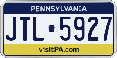 PA license plate JTL5927