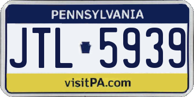 PA license plate JTL5939