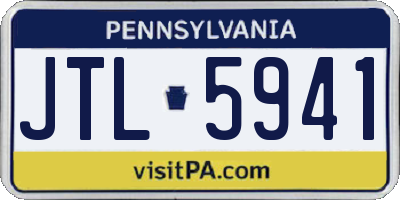 PA license plate JTL5941