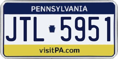 PA license plate JTL5951