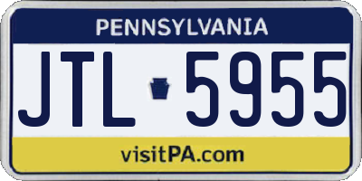 PA license plate JTL5955