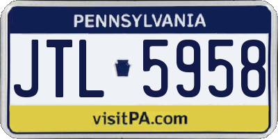 PA license plate JTL5958