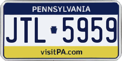 PA license plate JTL5959