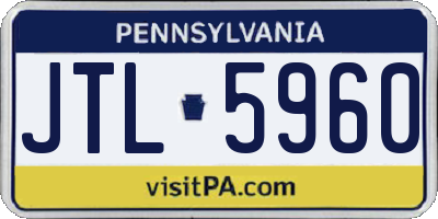 PA license plate JTL5960