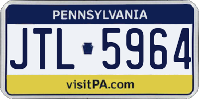 PA license plate JTL5964