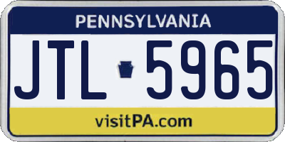 PA license plate JTL5965