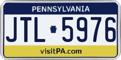 PA license plate JTL5976