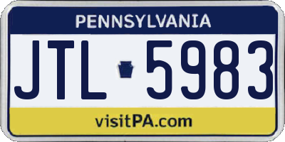 PA license plate JTL5983