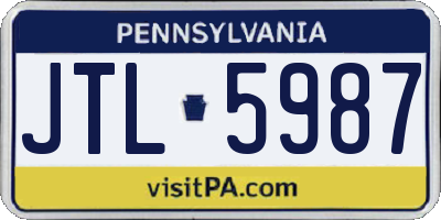 PA license plate JTL5987