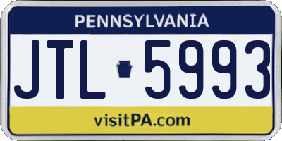 PA license plate JTL5993