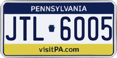 PA license plate JTL6005