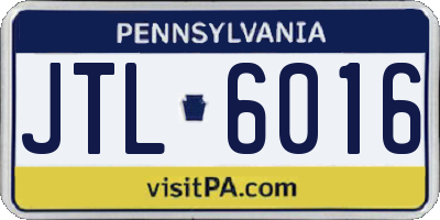PA license plate JTL6016