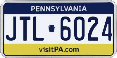PA license plate JTL6024