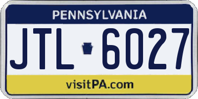 PA license plate JTL6027
