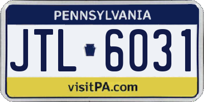 PA license plate JTL6031