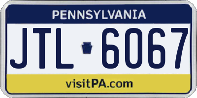 PA license plate JTL6067