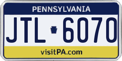 PA license plate JTL6070