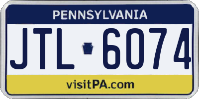 PA license plate JTL6074