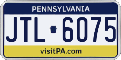 PA license plate JTL6075