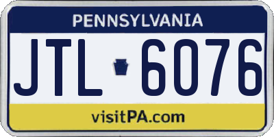 PA license plate JTL6076