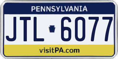PA license plate JTL6077