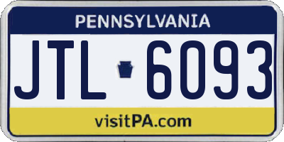 PA license plate JTL6093