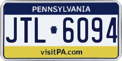 PA license plate JTL6094