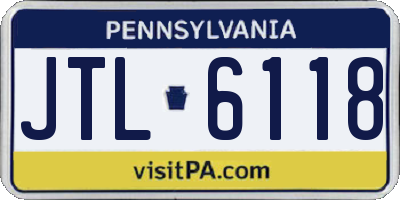 PA license plate JTL6118