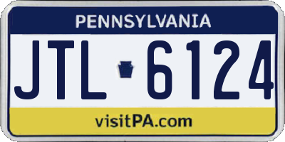 PA license plate JTL6124