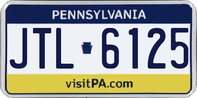 PA license plate JTL6125