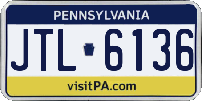 PA license plate JTL6136