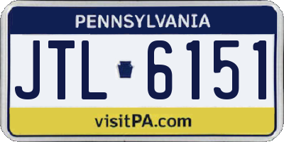 PA license plate JTL6151