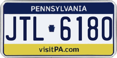 PA license plate JTL6180
