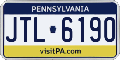 PA license plate JTL6190
