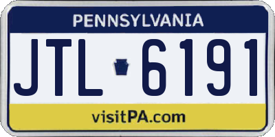 PA license plate JTL6191